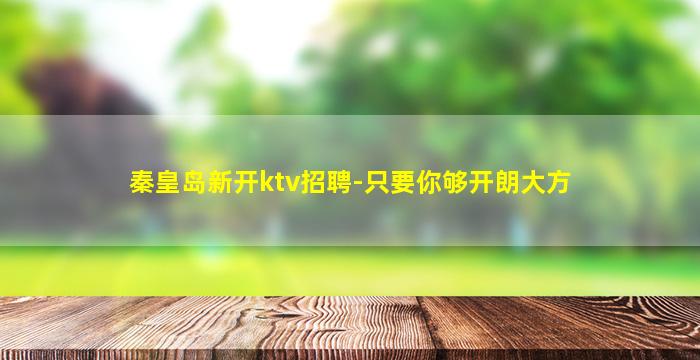 秦皇岛新开ktv招聘-只要你够开朗大方